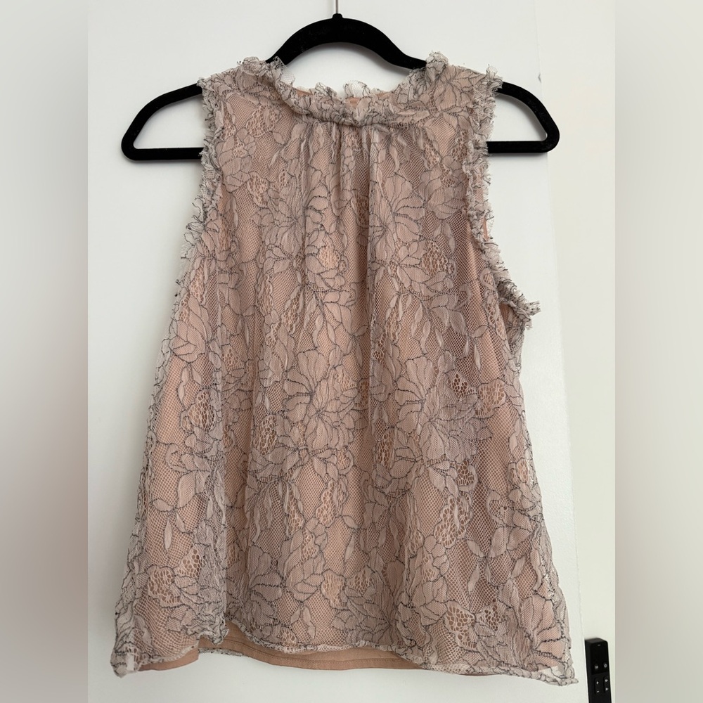 Wayf Cream Lace Overlay Top
